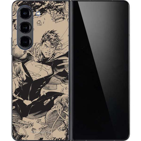 DC Comics Superman Unchained #1 Original Cover Pencils Galaxy Z Fold5 5G Skin